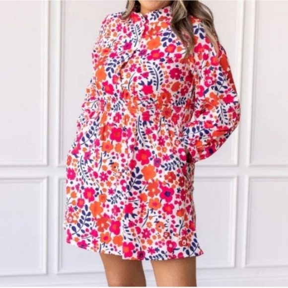 Grace + Emma Dresses & Skirts - GRACE + EMMA Come In To Bloom Red Multicolor Floral Boho Dress Size 2XL